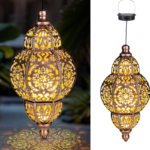 Solar-powered lanterns, outdoor garden decorations, Moroccan metal pendant lights, garden decorations, outdoor hanging lights, Christmas decorations, suitable for gazebos, patios, courtyards, tree decorations, Mother's Day gifts