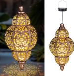 Solar-powered lanterns, outdoor garden decorations, Moroccan metal pendant lights, garden decorations, outdoor hanging lights, Christmas decorations, suitable for gazebos, patios, courtyards, tree decorations, Mother's Day gifts