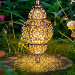 Solar-powered lanterns, outdoor garden decorations, Moroccan metal pendant lights, garden decorations, outdoor hanging lights, Christmas decorations, suitable for gazebos, patios, courtyards, tree decorations, Mother's Day gifts - Image 2