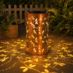 Birthday gift, a gift for mom, grandma, wife, outdoor waterproof solar lantern, metal hanging light, garden decoration, LED decorative lantern, suitable for patio, porch, backyard, dragonfly pattern, 1 piece