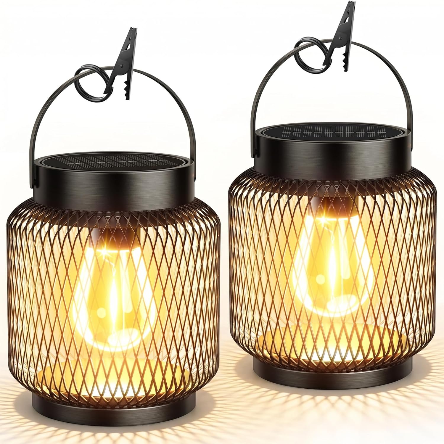 815aNPqKlL._AC_SL1500_.jpg Metal Outdoor Waterproof Solar Lanterns, 2-Piece Set, Brighter Hanging Solar Lights, Up to 15 Days of Use Hourly, modern hanging solar lantern, suitable for patio, patio, path, tree, garden decoration - Image 1