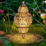 Solar-powered lanterns, outdoor garden decorations, Moroccan metal pendant lights, garden decorations, outdoor hanging lights, Christmas decorations, suitable for gazebos, patios, courtyards, tree decorations, Mother's Day gifts - Image 2