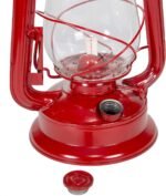 Hurricane Lamp – Classic metal kerosene lamp with glass shade and adjustable wick – Portable emergency lighting and indoor/outdoor decorative camping light, red - Image 2