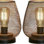 Two-piece metal cage LED Lanterns, battery-powered, wireless decorative lights with LED lights, perfect for weddings, parties, patio events, indoor and outdoor use.