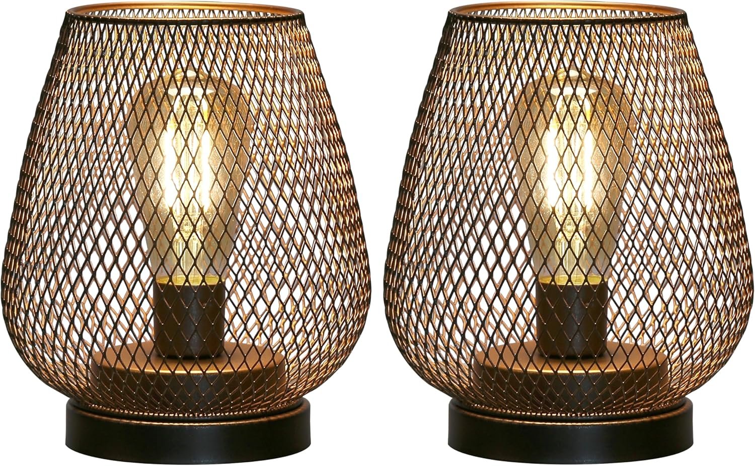 91XHy1FEGL._AC_SL1500_.jpg Two-piece metal cage LED Lanterns, battery-powered, wireless decorative lights with LED lights, perfect for weddings, parties, patio events, indoor and outdoor use. - Image 1